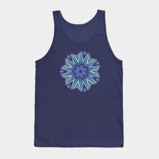 Abstract Flower Mandala Purple Blue Kaleidoscopic Art Tank Top